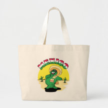 Cactus mexicano bolsa lienzo