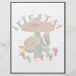 Cactus w/Sombrero de la fiesta y guitarra Tarjetas Informativas