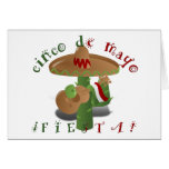 Cactus w/Sombrero de la fiesta y guitarra Tarjeton