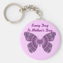 Cada día es DA de la madre, mariposa púrpura del f Llavero
