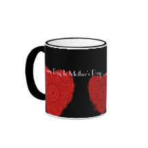 Cada día es el día de madre, corazón rojo taza de café