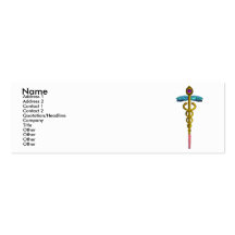 CADUCEO, amatista vibrante del oro, blanca Tarjetas De Visita