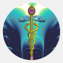 CADUCEO, amatista vibrante del oro Pegatinas