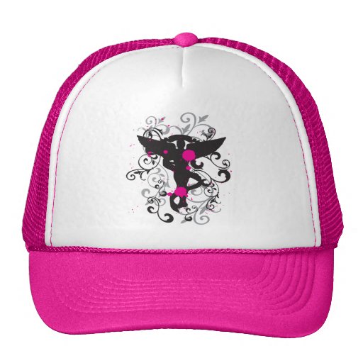 Caduceo de la quiropráctica del Grunge Gorro