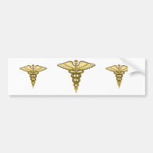 Caduceo del MD Etiqueta De Parachoque