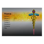 CADUCEO, platino vibrante metálico, oro amethyst Plantillas De Tarjetas De Visita