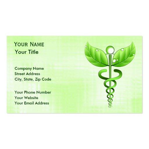 Caduceo: Tarjetas de visita de la medicina alterna