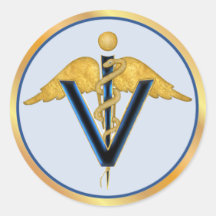 Caduceo veterinario con alas pegatina