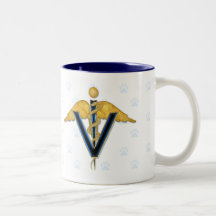 Caduceo veterinario taza de café