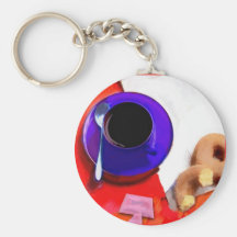 Café, anillos de espuma y edulcorante bajo de la c llaveros personalizados