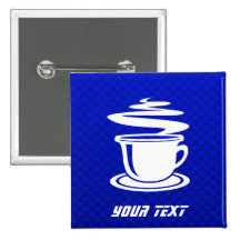 Café caliente; Azul Pins