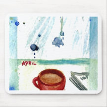 Café de abril - serie del arte del café de los mes alfombrilla de ratón