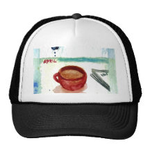 Café de abril - serie del arte del café de los mes gorros  