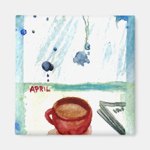 Café de abril - serie del arte del café de los mes imanes  
