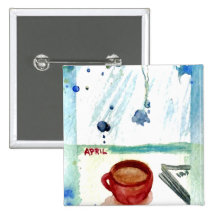 Café de abril - serie del arte del café de los mes pin