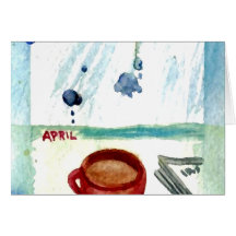 Café de abril - serie del arte del café de los mes felicitación