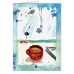 Café de abril - serie del arte del café de los mes tarjeton