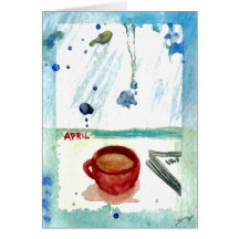 Café de abril - serie del arte del café de los mes tarjeton