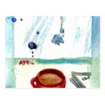 Café de abril - serie del arte del café de los mes tarjetas postales