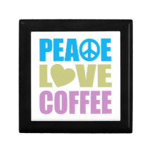 Café del amor de la paz caja de joyas