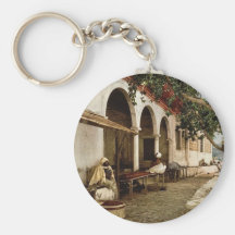 Café del Moorish, vintage Photochrom de Túnez, Tún Llavero Personalizado
