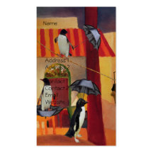 Café del pingüino tarjetas de visita