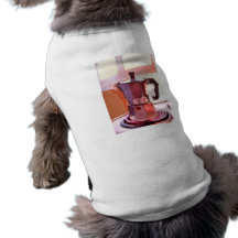 Café en la estufa camisetas de perro
