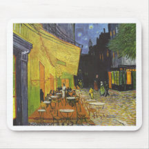 Café en la noche de Vincent van Gogh Alfombrilla De Ratones