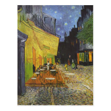 Café en la noche de Vincent van Gogh Postales
