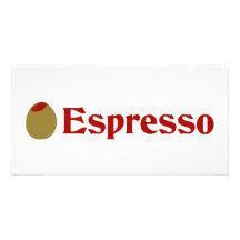 (Café express verde oliva del amor de I) Tarjetas Fotográficas
