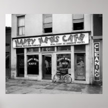 Café feliz de las noticias: 1937 posters