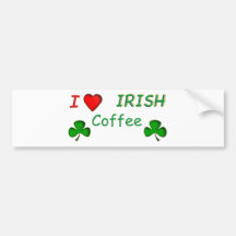 Café irlandés del amor pegatina de parachoque