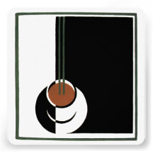 Café Klatch del vintage; Art déco blanco y negro Anuncios