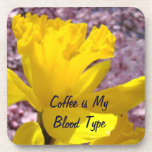 Café mi tipo de sangre narcisos del regalo de los  posavasos
