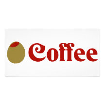 (Café verde oliva del amor de I) Tarjeta Fotográfica