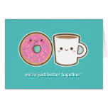 Café y buñuelo de Kawaii Felicitación