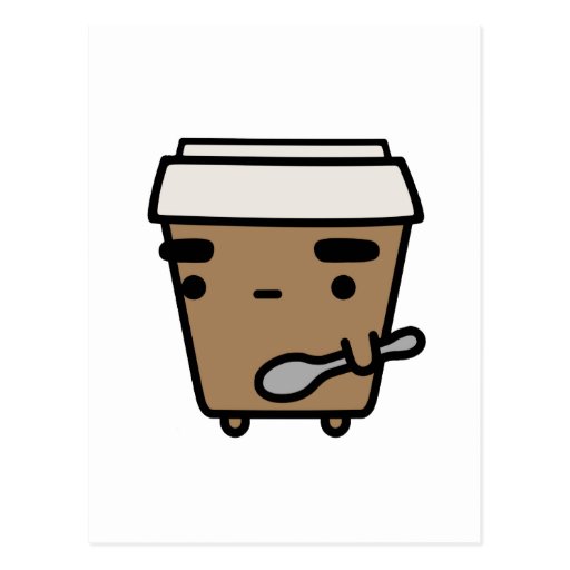 Café y cuchara tarjeta postal