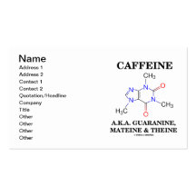 Cafeína A.K.A Guaranine Mateine y Theine Tarjeta De Negocio