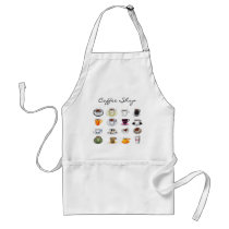 Cafetería del personalizable de las tazas de café delantales