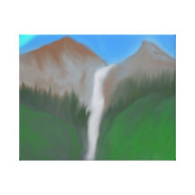 Caída del agua de la montaña impresión en lona