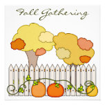 Caída que recopila diseño decorativo del otoño invitaciones personalizada