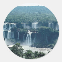 Caídas de Iguacu, Paraná, el Brasil Etiqueta Redonda