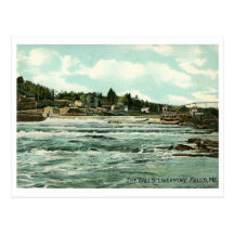 Caídas de Livermore, vintage 1908 de Maine Tarjeta Postal