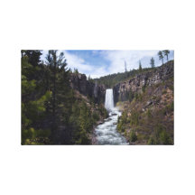 Caídas de Tumalo y abrigo de la lona del río Impresión En Lienzo Estirada