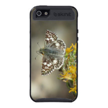 Caja a cuadros del teléfono de la mariposa del cap