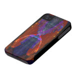 Caja abstracta azul roja del iPhone 4 por Valxart iPhone 4 Case-Mate Fundas
