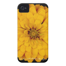 Caja amarilla del iPhone de la flor Case-Mate iPhone 4 Fundas