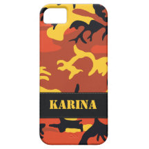 Caja anaranjada adaptable del iPhone 5 de Camo iPhone 5 Case-Mate Carcasa