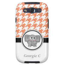 Caja anaranjada de la galaxia S3 de Houndstooth Sa Galaxy S3 Fundas