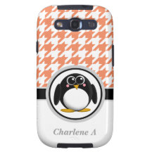 Caja anaranjada de la galaxia S3 de Houndstooth Sa Galaxy S3 Protectores